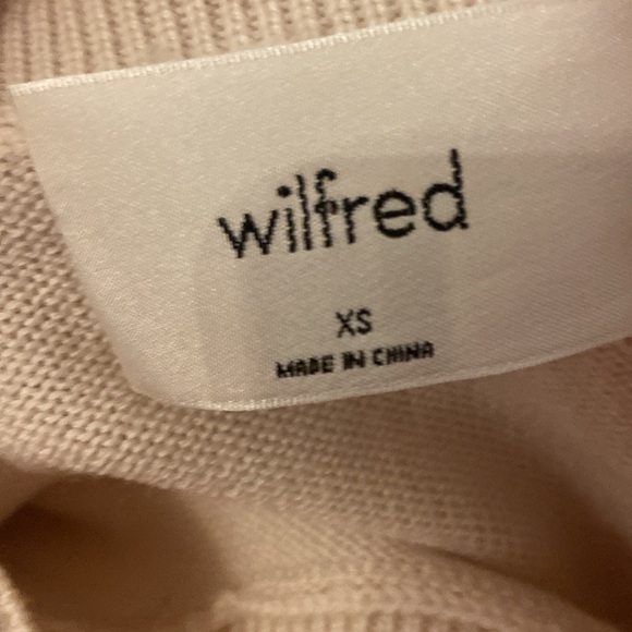 Aritzia Wilfred Rosemary Sweater Light Birch 100% Merino Wool Sz XS - Picture 5 of 6